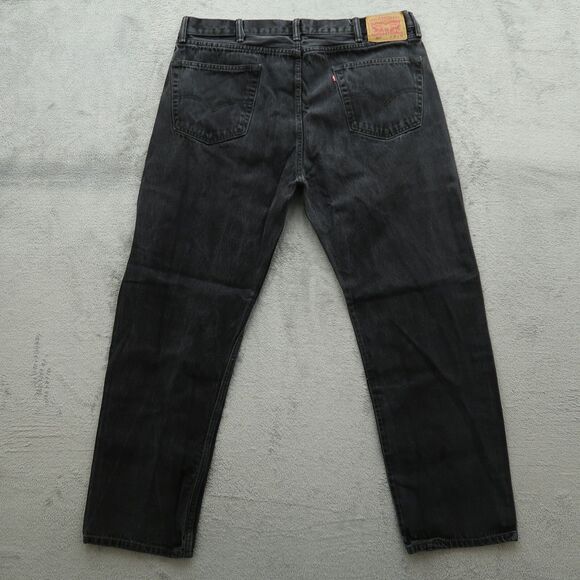 Levi's 505 Jeans Mens Size 40x32 Gray Regular Straight 100% Cotton Denim Fading - Picture 7 of 16